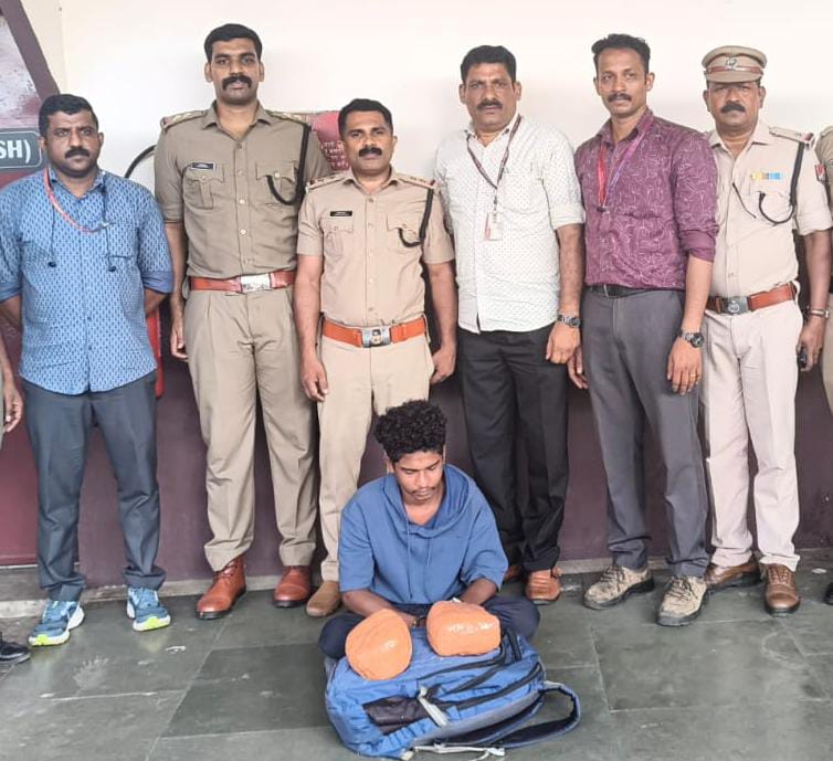 ആലുവാ  റെയിൽവേ സ്റ്റേഷനിൽ  ആർ പി എഫിൻ്റെ കഞ്ചാവ്  വേട്ട